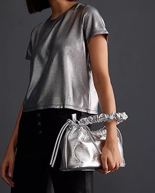 Anthropologie silver tee
