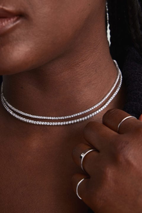 Prong Tennis Necklace 2.5mm 7TCW Mejuri lab-grown diamonds