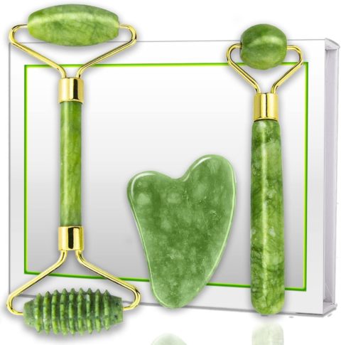 jade roller and gua sha facial tool set, best beauty gifts under $50