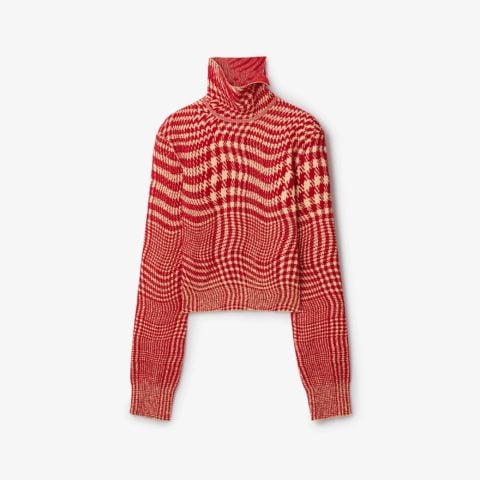 burberry Burberry Warped Houndstooth Wool Blend Sweater, Valentine's Day Gifts for Myself