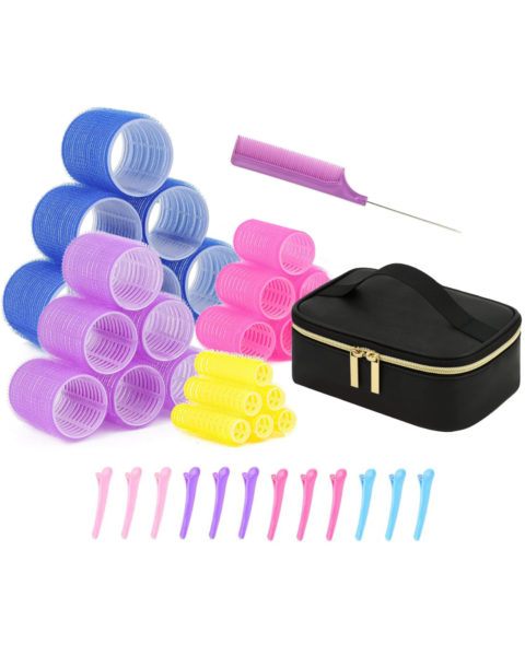 Velcro hair rollers with cosmetic bag, best hair rollers