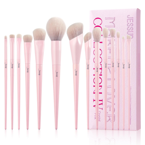 jessup Jessup Pink Makeup Brushes Set, amazon big spring sale beauty deals