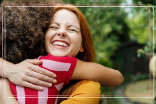 Two women hugging 