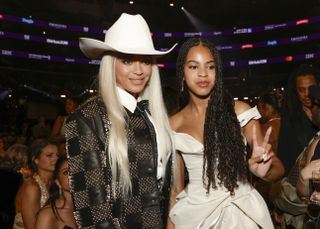 Beyonce and Blue Ivy pictured at the Grammys