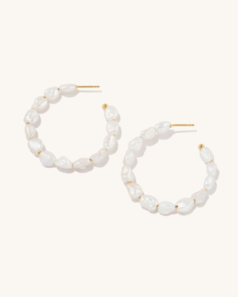 mejuri pearl hoops mother's day gift ideas