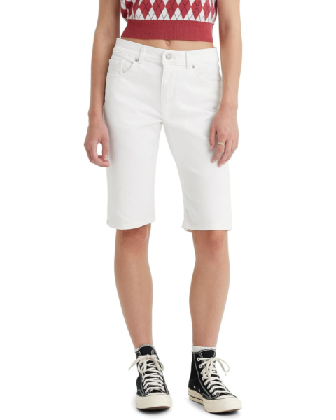 white levi's bermuda shorts