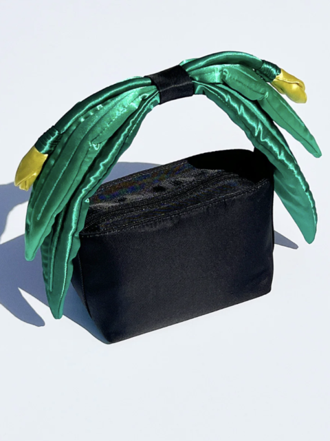 Screenshot 2024-05-08 at 1.23.41 PM Black bag with green and yellow tulip handle