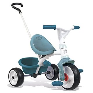 Smoby - Be Move Tricycle (blue) - Children's Tricycle With Push Bar, Seat With Safety Belt, Metal Frame, Pedal Freewheel, Grows With Your Child, Suitable for Kids Aged 15 Months and Over