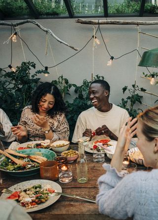 Friends at a dinner party