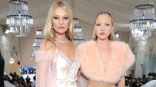 Kate Moss and Lila Grace Moss attend The 2023 Met Gala Celebrating "Karl Lagerfeld: A Line Of Beauty" at The Metropolitan Museum of Art on May 01, 2023 in New York City.