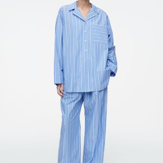 COS Pinstriped Cotton Pyjama Trousers