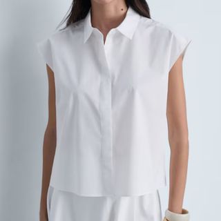 sleeveless white shirt