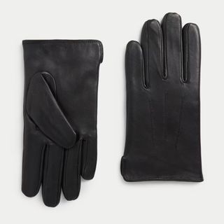 M&S Black Leather Gloves