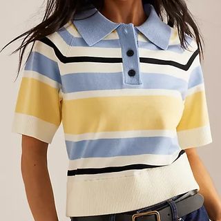 Aligne Striped Polo Top