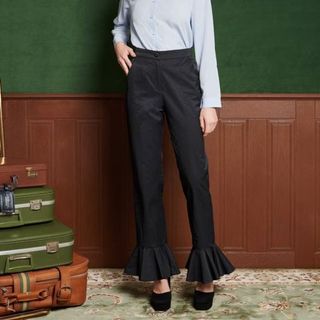 sister jane ruffled hem suit trousers