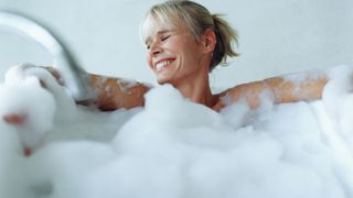 woman in bubble bath