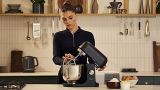 Attaching the paddle attachment to a Kenwood stand mixer
