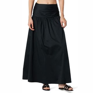 black drop waist maxi skirt