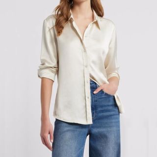 satin button up shirt