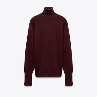 Zara Plain Knit Burgundy Jumper