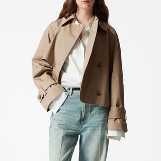 Image of cropped trench coat