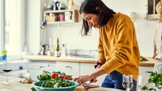 woman making dinner