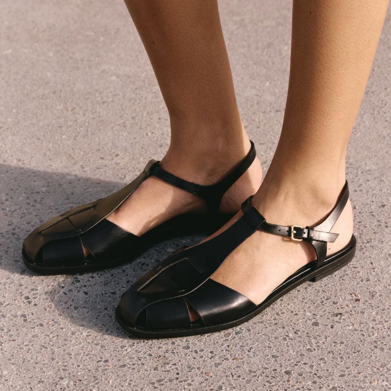 Flat Sole Sandals on model 