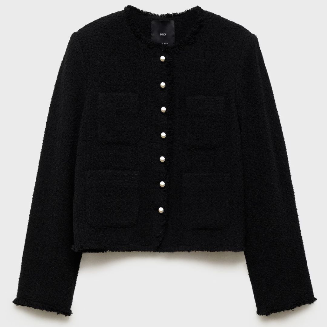 Mango Black Tweed Jacket