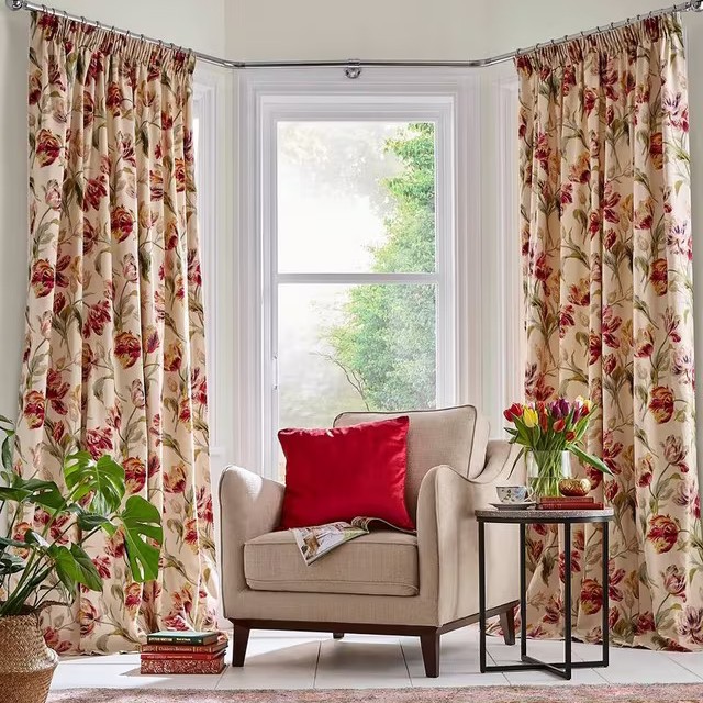 Laura Ashley, Laura Ashley Gosford Pair Lined Pencil Pleat Curtains