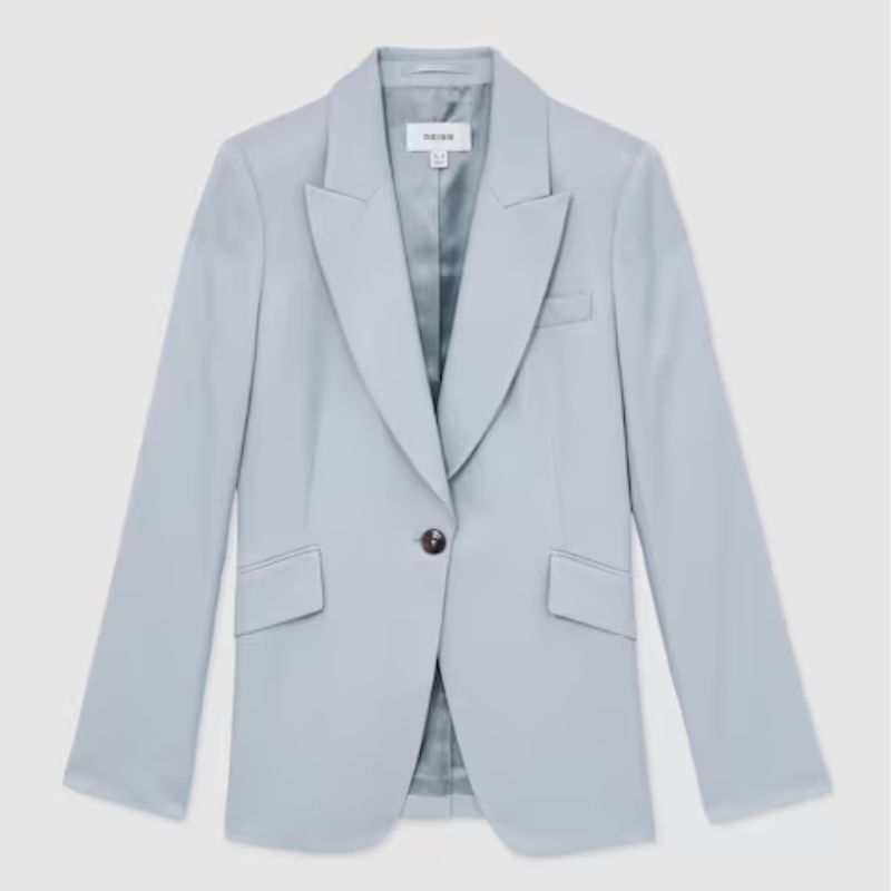 pale blue single breasted blazer