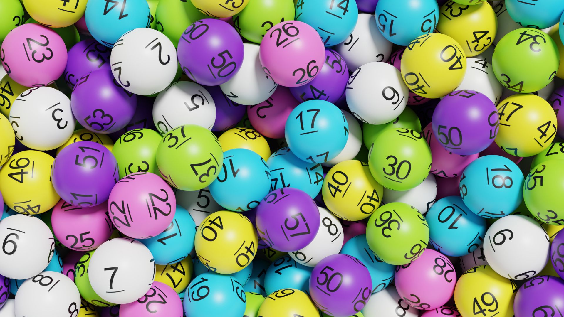 A collection of bingo balls