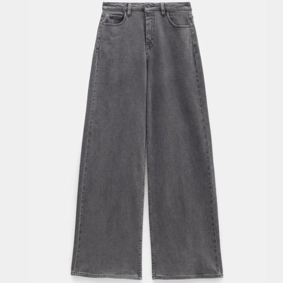 HUSH Nessa Grey Wide Leg Jeans