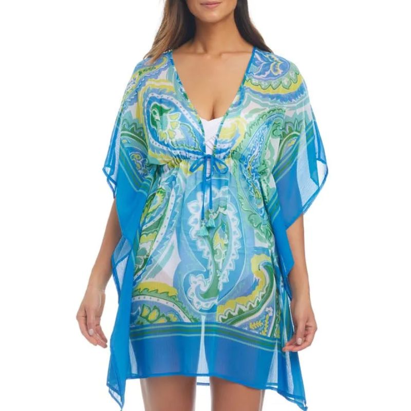 BLEU by Rod Beattie paisley chiffon caftan