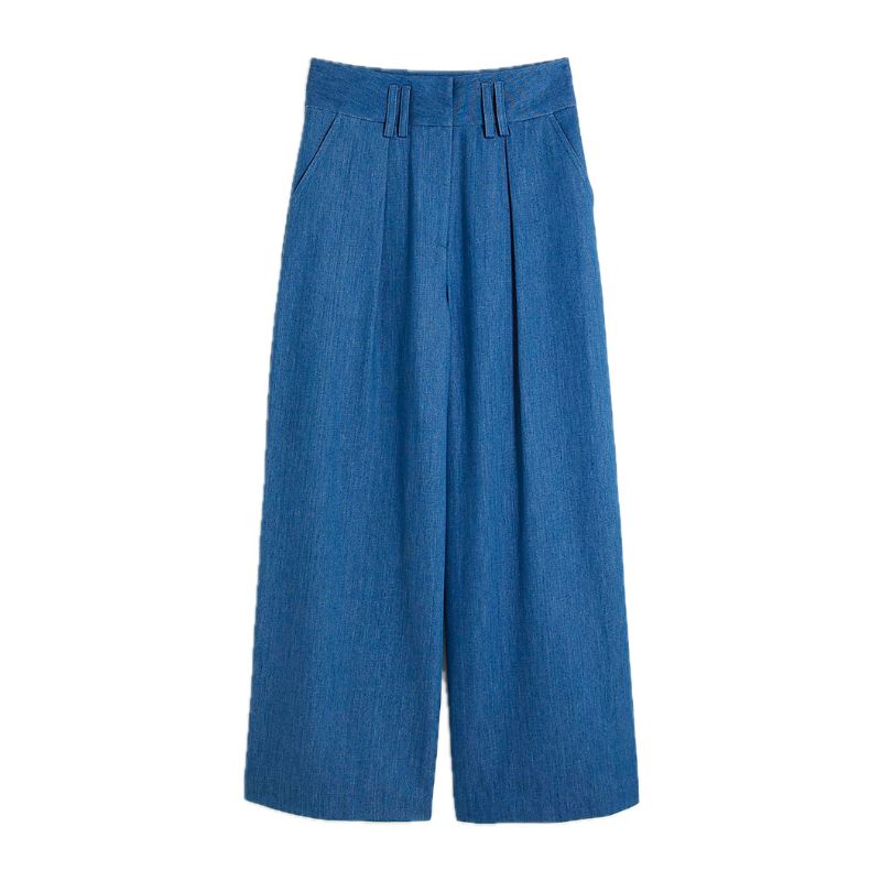 River Island , Denim High Waisted Wide Leg Trousers
