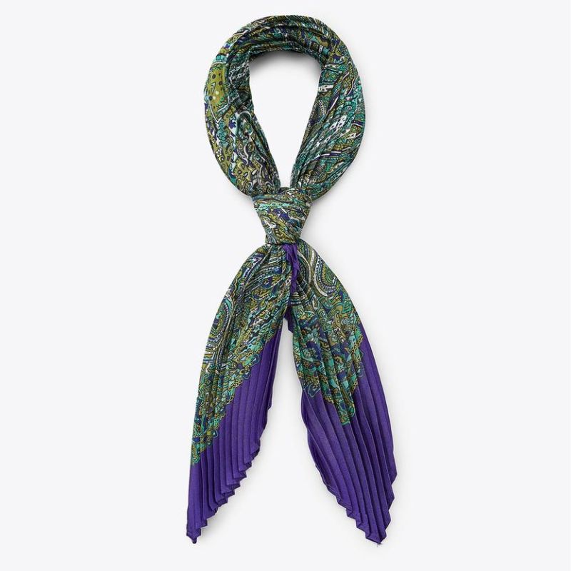 Zara pleated paisley scarf
