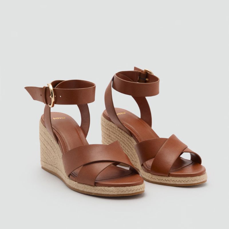 Wedge Sandals with Crisscross straps cut out 