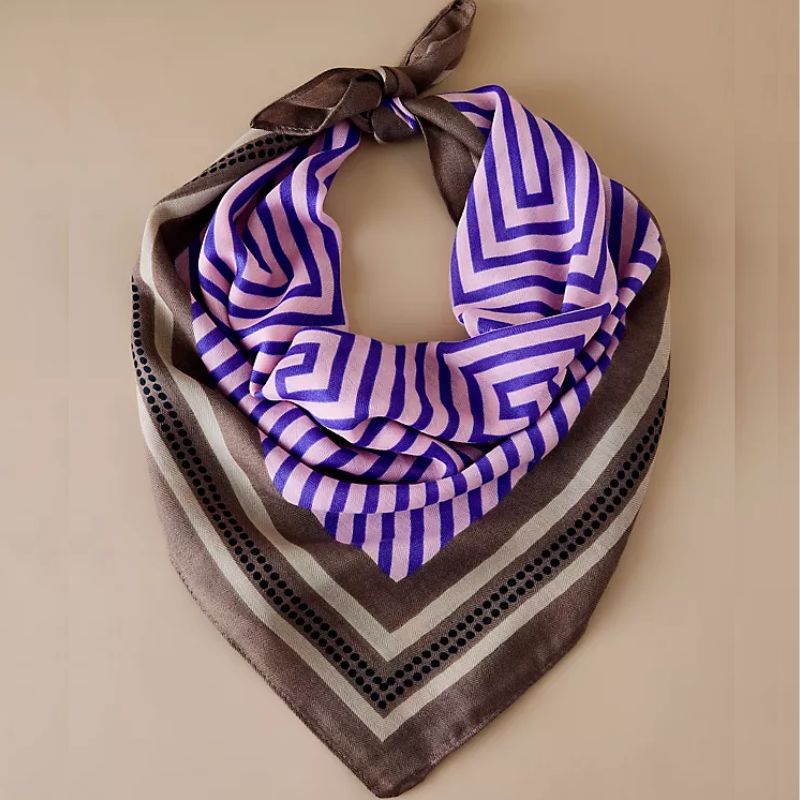 mixed geometric print scarf