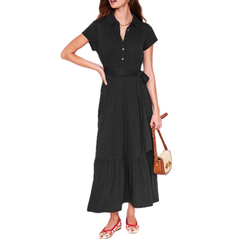 Model wearing the Boden Cressida Jersey Shirt Dress