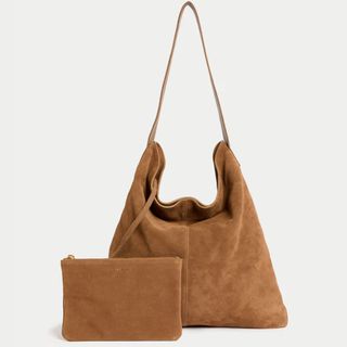 M&S Tan Suede Shoulder Bag