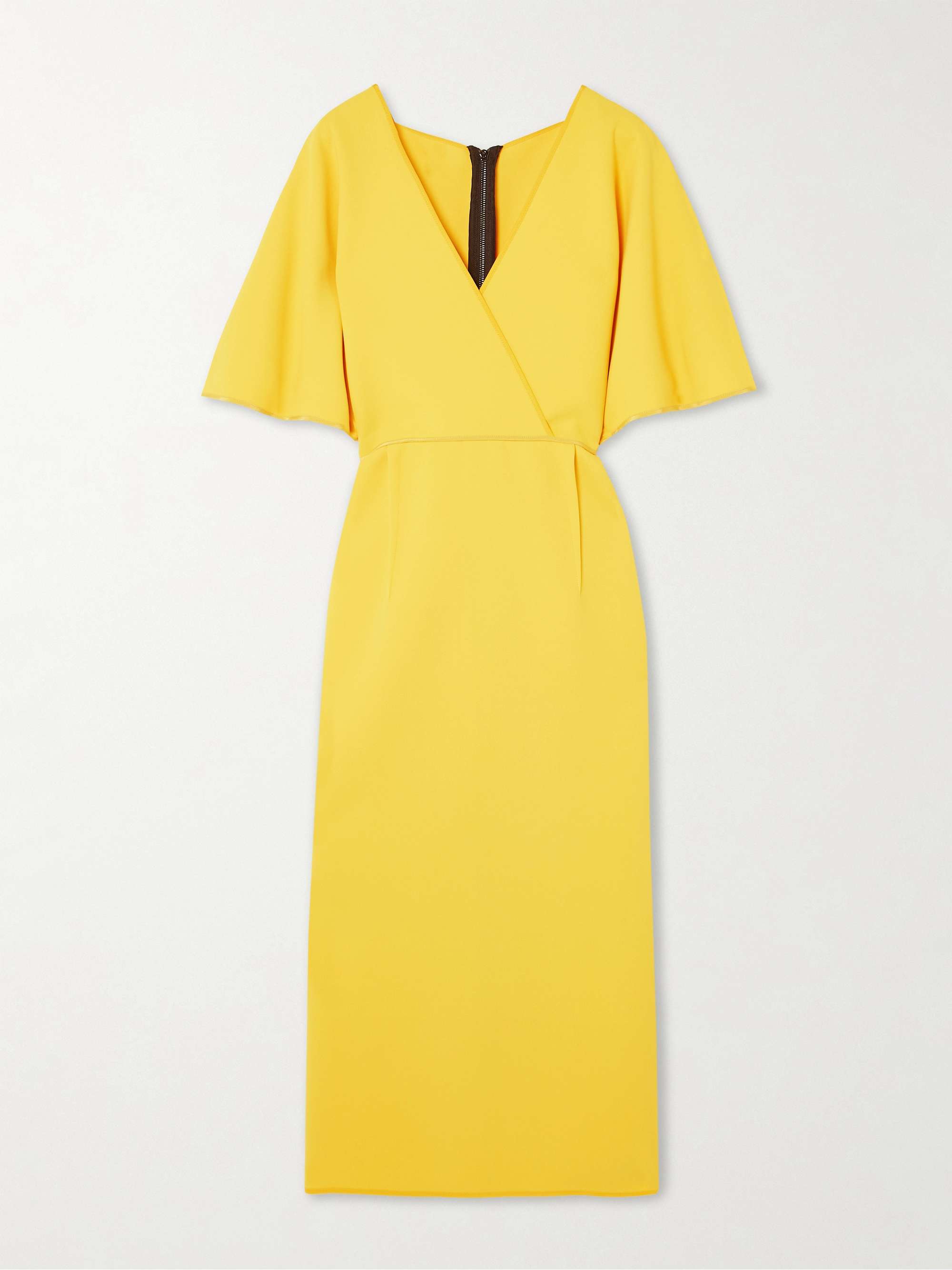 Benefit Wrap-Effect Pleated Crepe Midi Dress