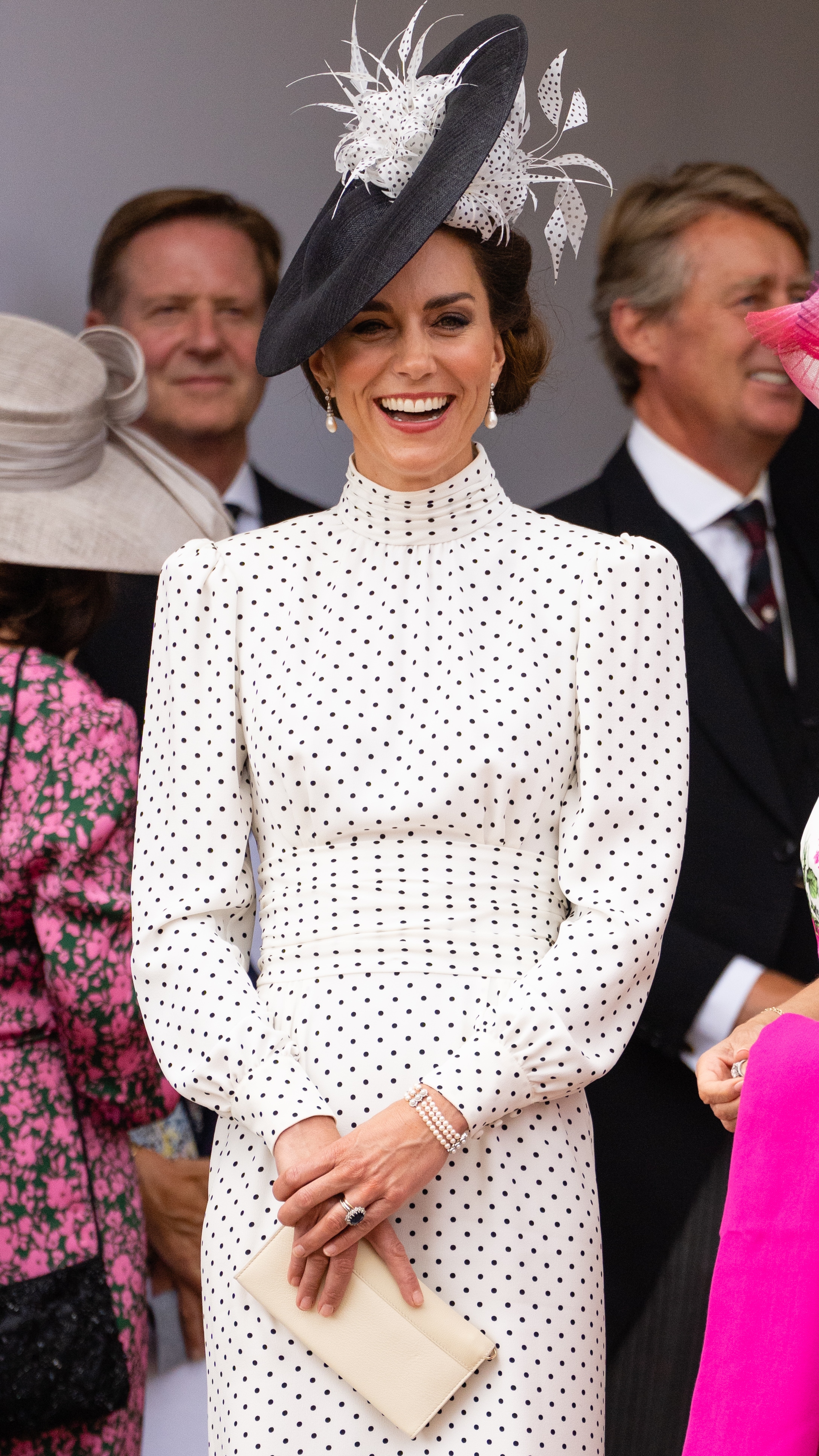 Catherine, Princess of Wales smiles during the Order Of The Garter Service at Windsor Castle on June 19, 2023