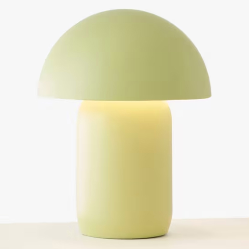 Pistachio green mushroom table lamp