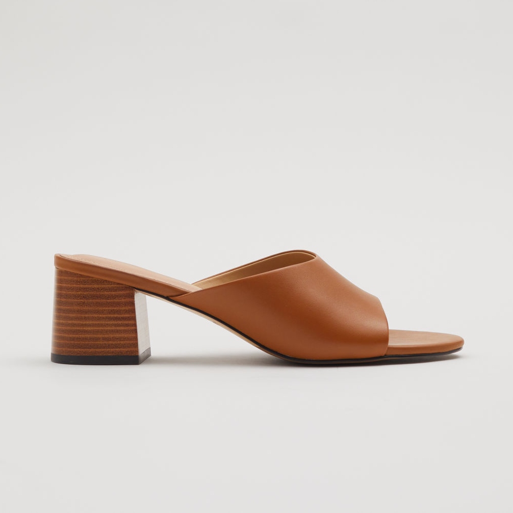 & Other Stories Tan Leather Mules