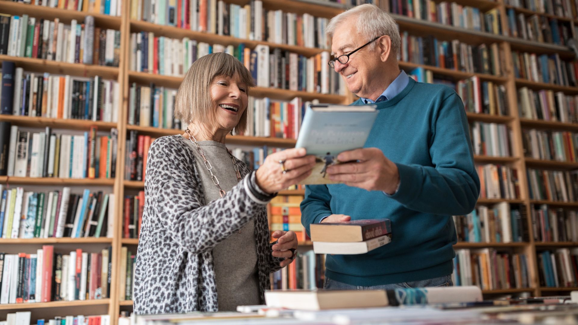 A couple in a bookstore