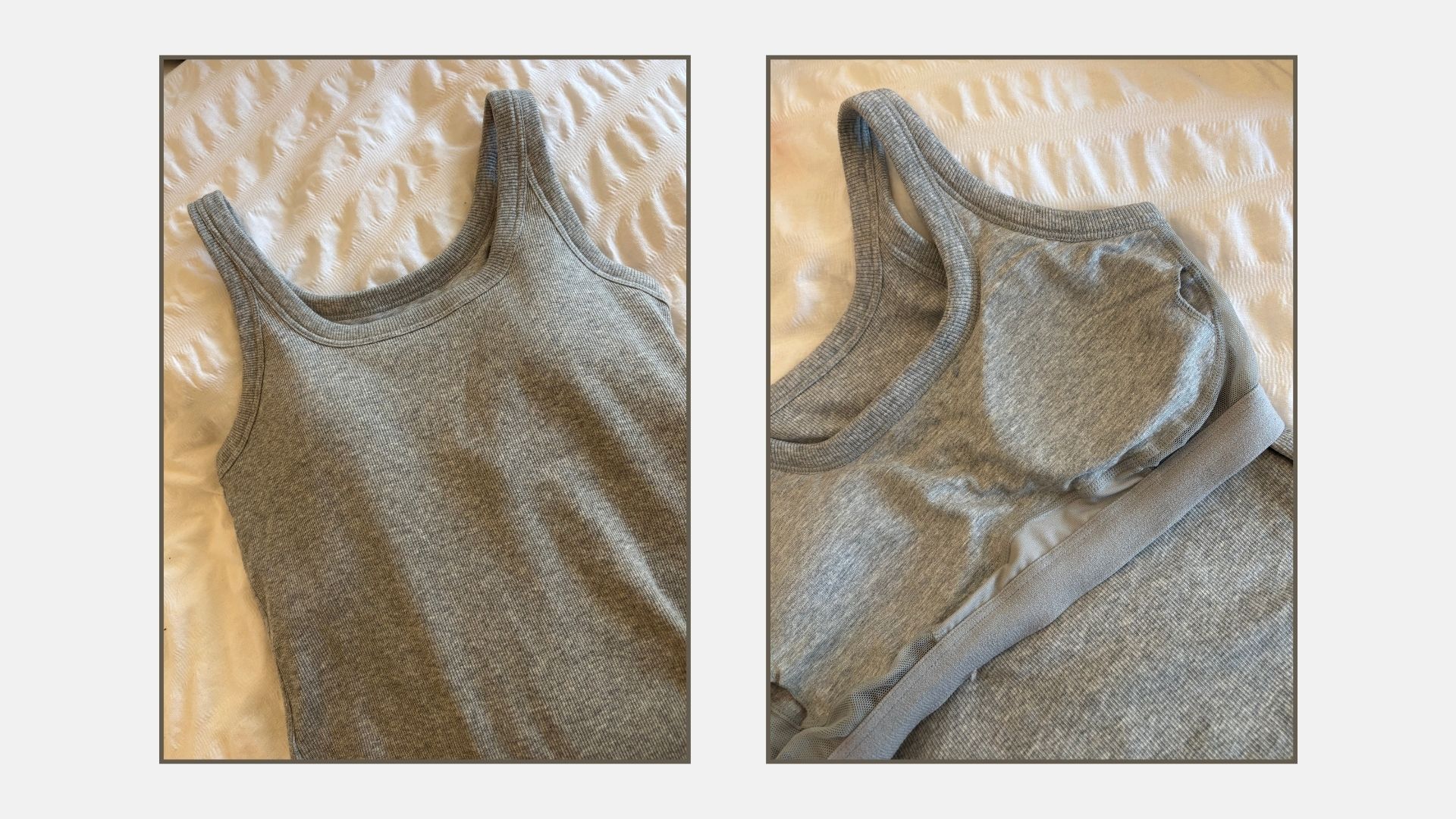 a M&S bra vest lying flat and inside out