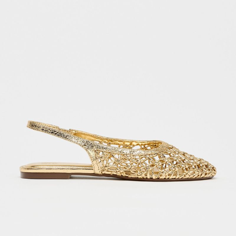 METALLIC BRAIDED SLINGBACK SHOES