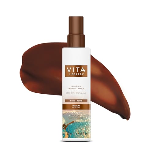 Vita Liberata Heavenly Self Tanning Elixir - Medium - Tinted, Hydrating Self Tan, for Beautifully Bronzed Skin, Formulated With Organic Aloe Vera & Ginkgo Biloba Extract, 150ml
