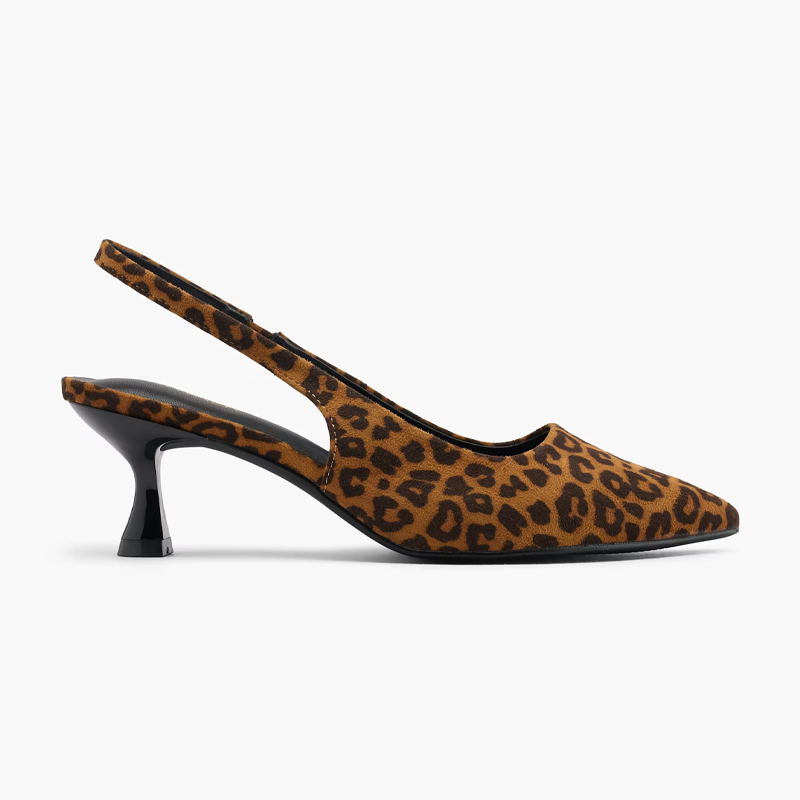 cut out image of leopard print kitten heels from Deichmann