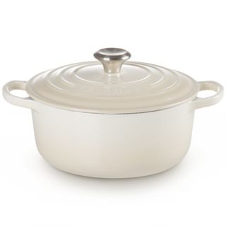 Le Creuset Cast Iron Round Casserole in Meringue