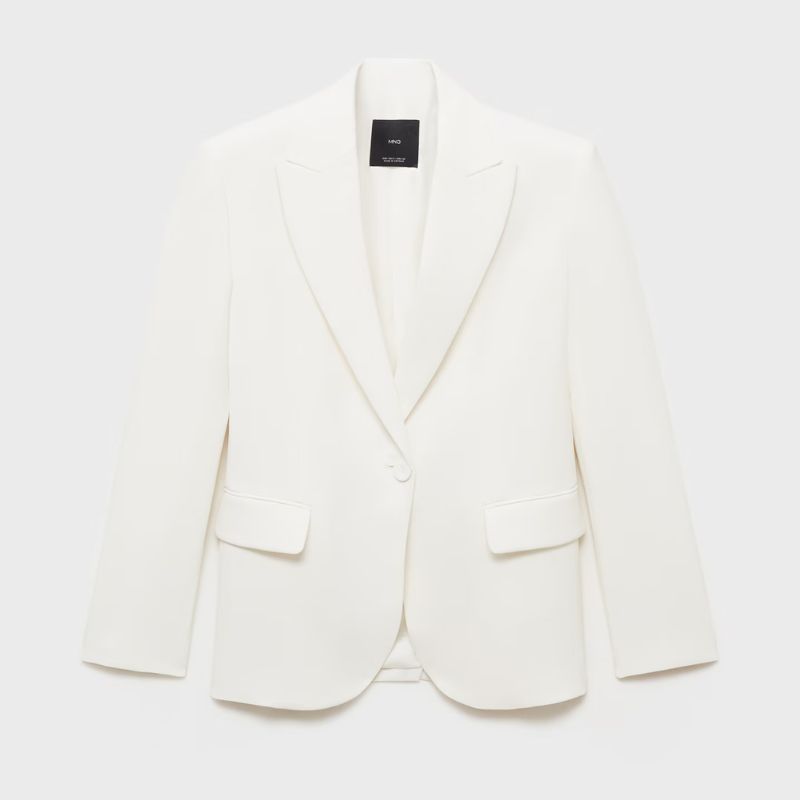 mango white tailored suit jacket